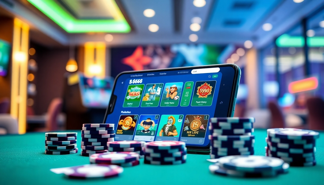 Interactive interface of s666.nyc online gambling platform showcasing diverse games and user-friendly design.
