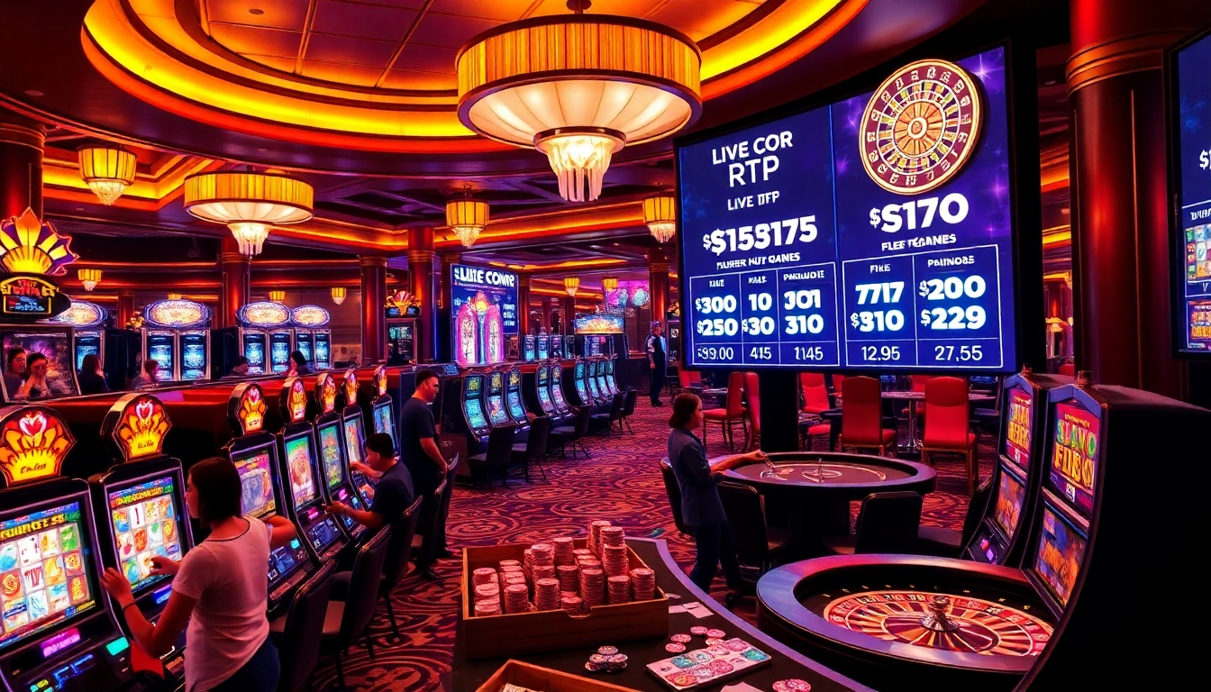 Exciting scene of players winning on slot gacor machines in a vibrant casino atmosphere.