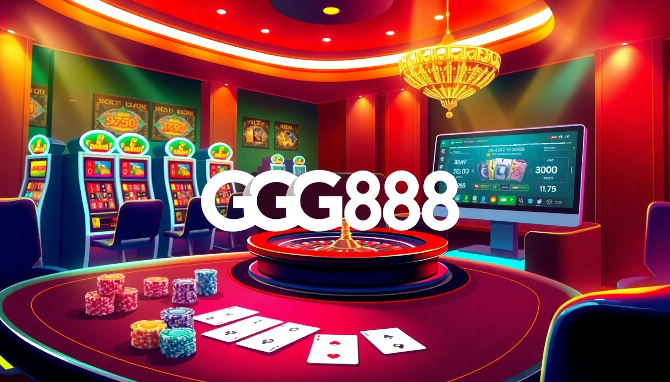 Players engage in thrilling games at GG88 casino, showcasing vibrant tables and excitement.