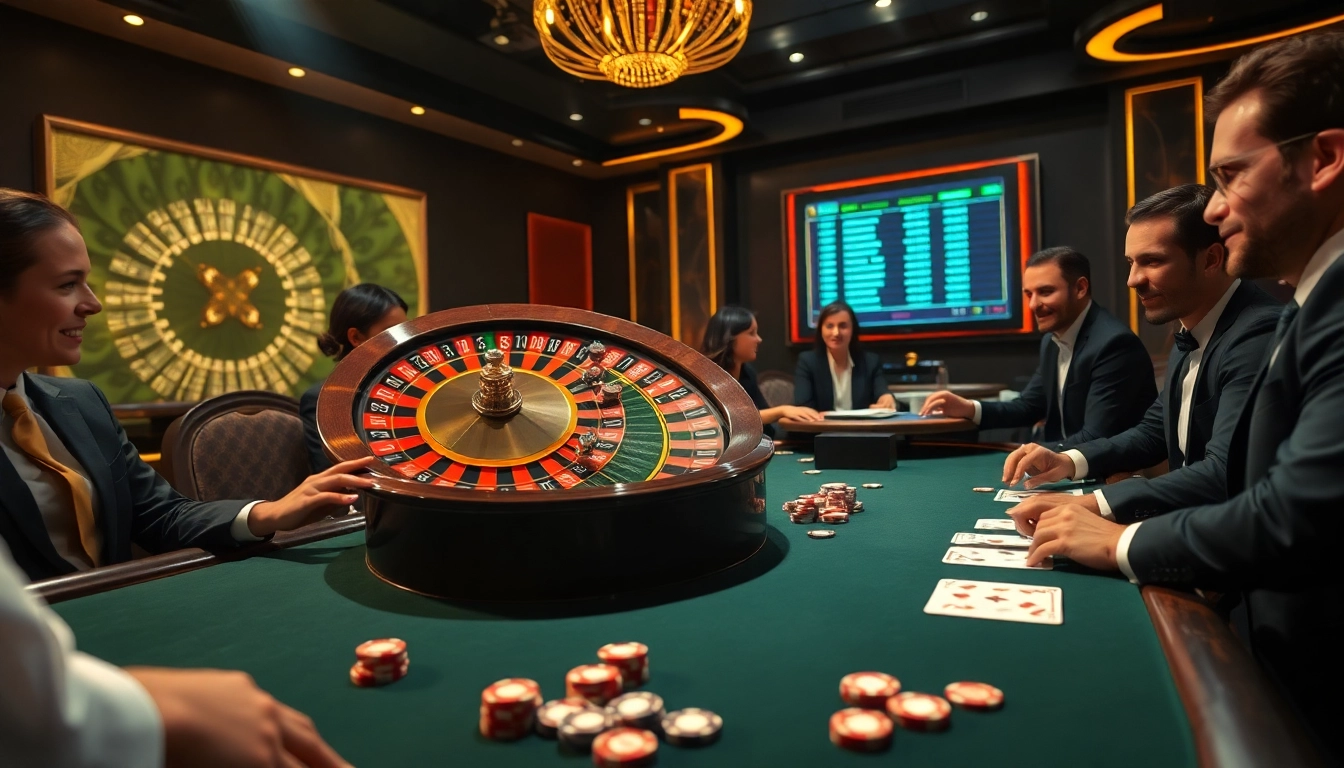 Experience the thrill of gambling at https://bl-555.com/ with a luxurious casino scene showing intense gameplay.