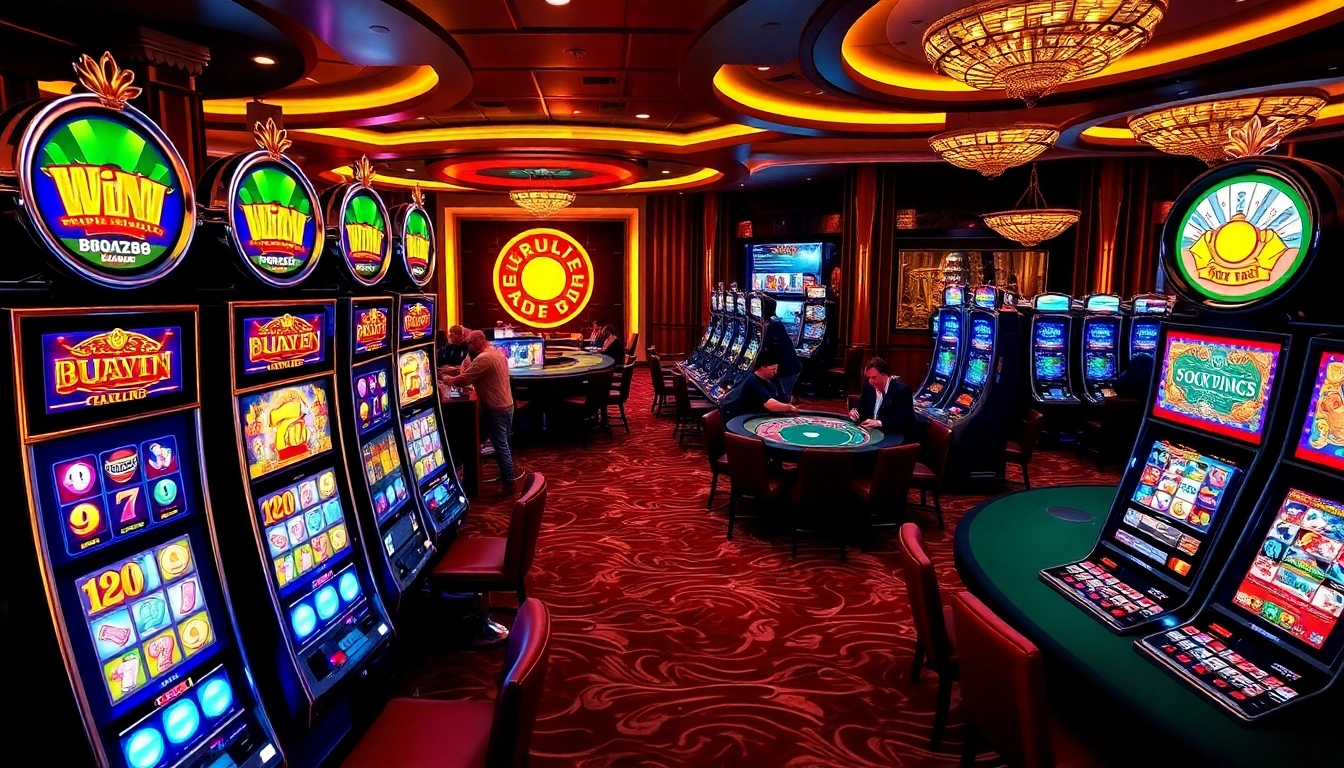 Rasakan sensasi mesin slot surya88 di atmosfer kasino yang penuh warna.